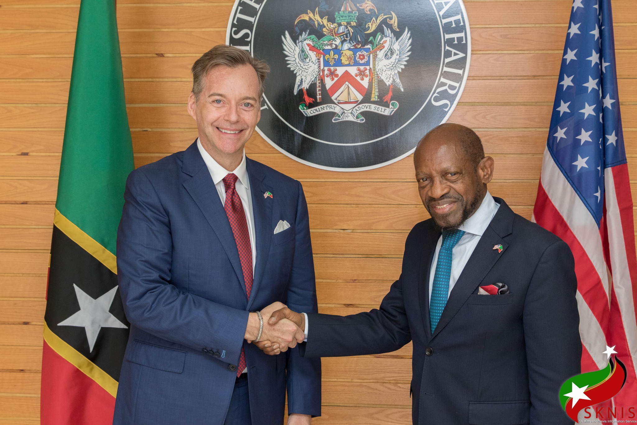 US Ambassador H.E. Roger Nyhus Meets with Foreign Minister Dr. Denzil Douglas to Discuss Shared Priorities